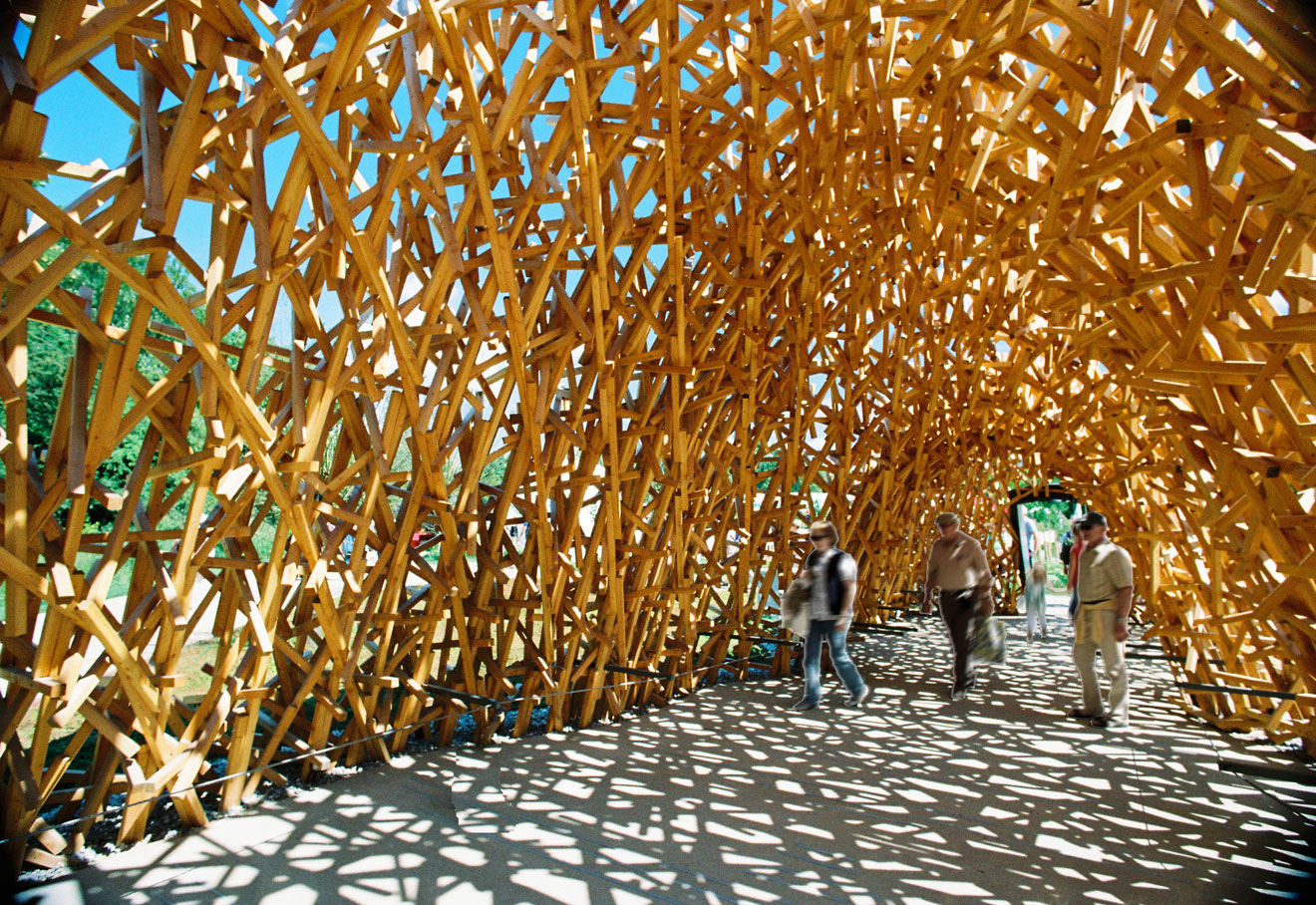 Eine bionische Struktur auf der BUGA 2011. Der Pavillon der FH Koblenz